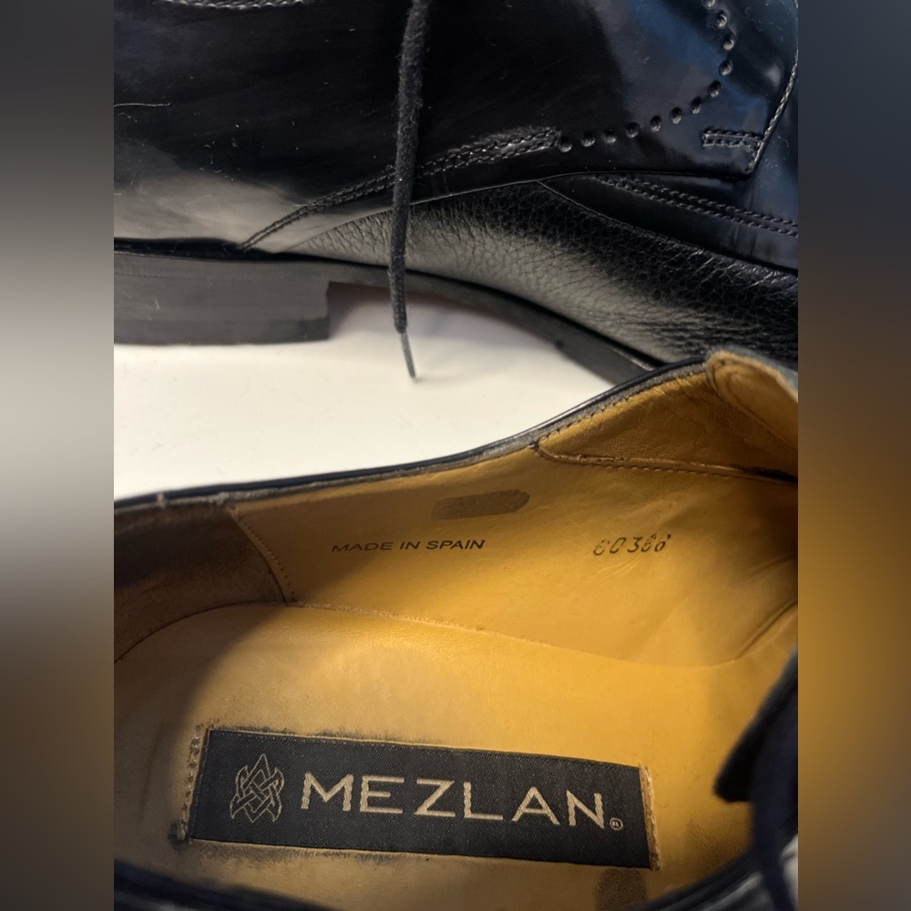 Mezlan Mens Black Leather Lace Up Shoes in Great Condition!! - Picture 8 of 12